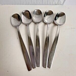 Set of 5 Viners CHELSEA 1975 Sheffield England 5-1/2" Teaspoons MCM Vintage